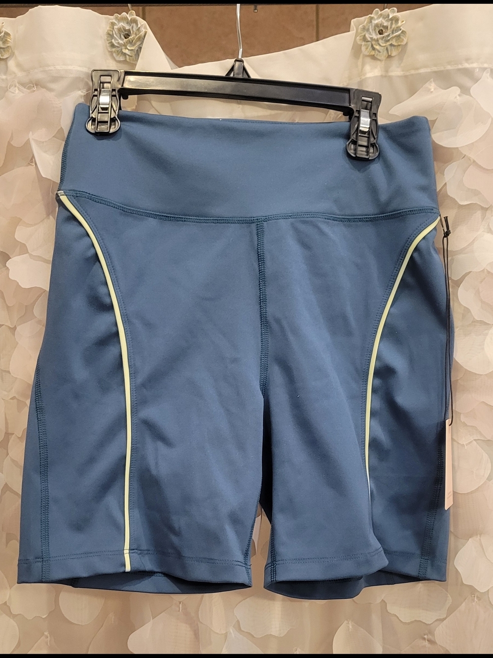 Sincerely Jules Blue High-Waist Bike Shorts with Light Trim
